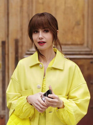 Emily In Paris S04 Lily Collins Yellow Cotton Jacket