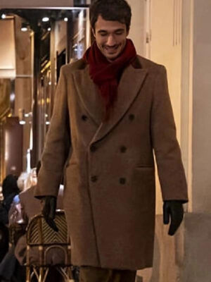 Emily in Paris S04 Marcello Brown Trench Wool Coat
