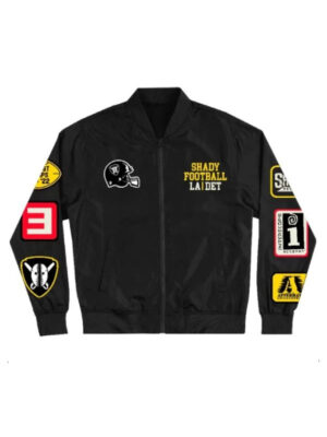 Eminem Shady Football Black Zipper Bomber Jacket