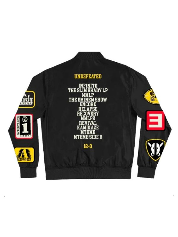 Eminem Shady Football Black Zipper Bomber Jacket