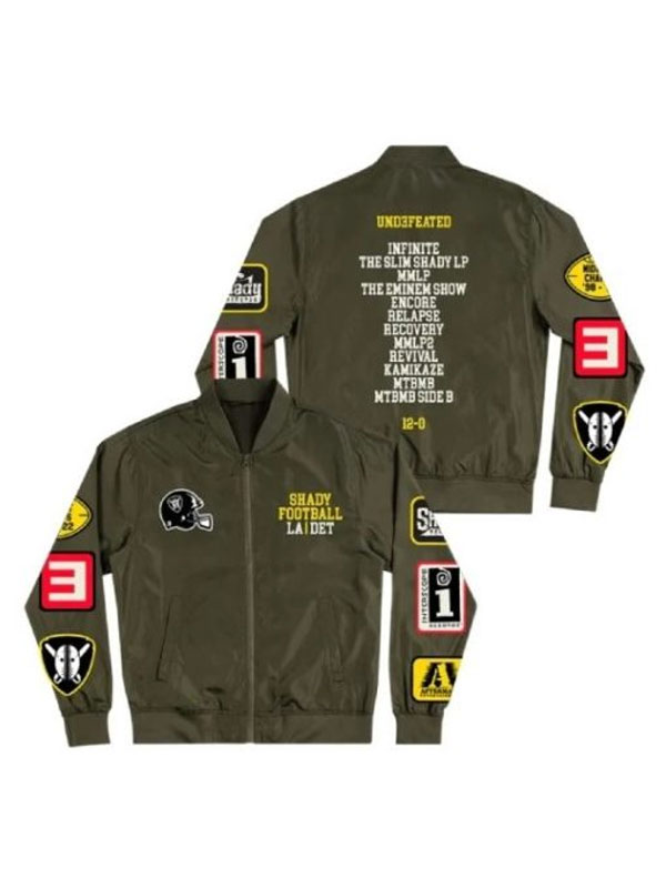Eminem Shady Football Lightweight Bomber Zipper Jacket