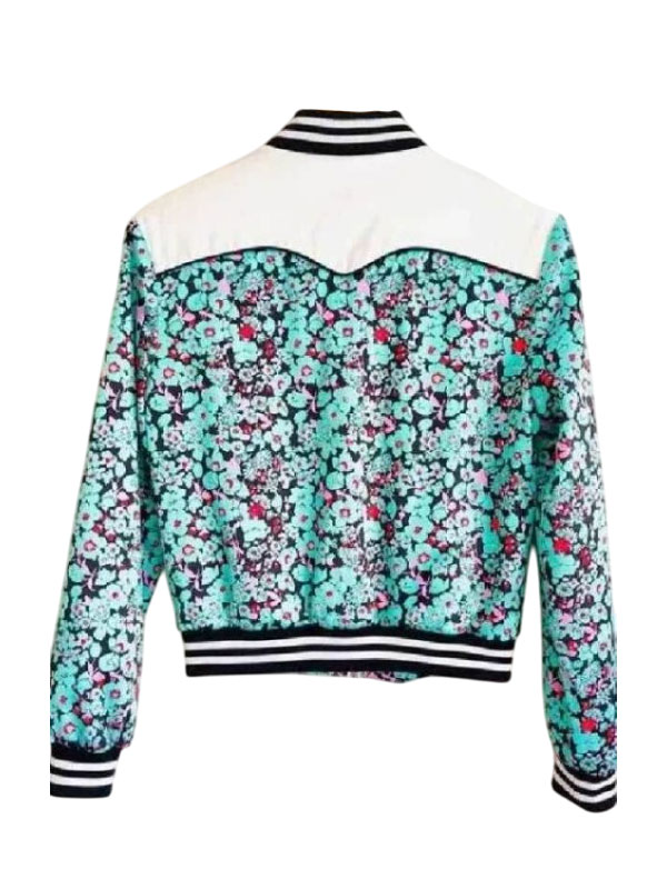 Find Me in Paris Lena Grisky Floral Stain Bomber Jacket