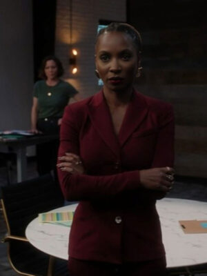 Found S02 Shanola Hampton Red Suiting Blazer