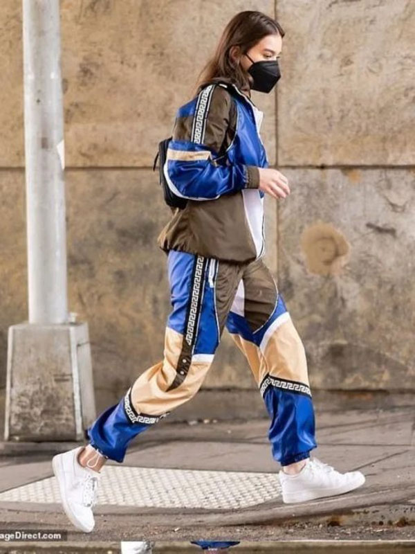 Hailee Steinfeld Versace Satin Zipper Tracksuit
