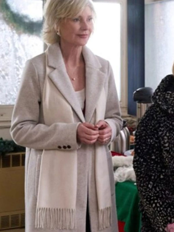 Holiday Mismatch 2024 Beth Broderick Grey Wool Coat