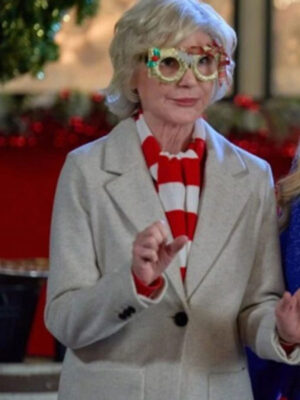 Holiday Mismatch 2024 Beth Broderick Grey Wool Coat
