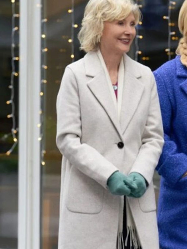 Holiday Mismatch 2024 Beth Broderick Grey Wool Coat