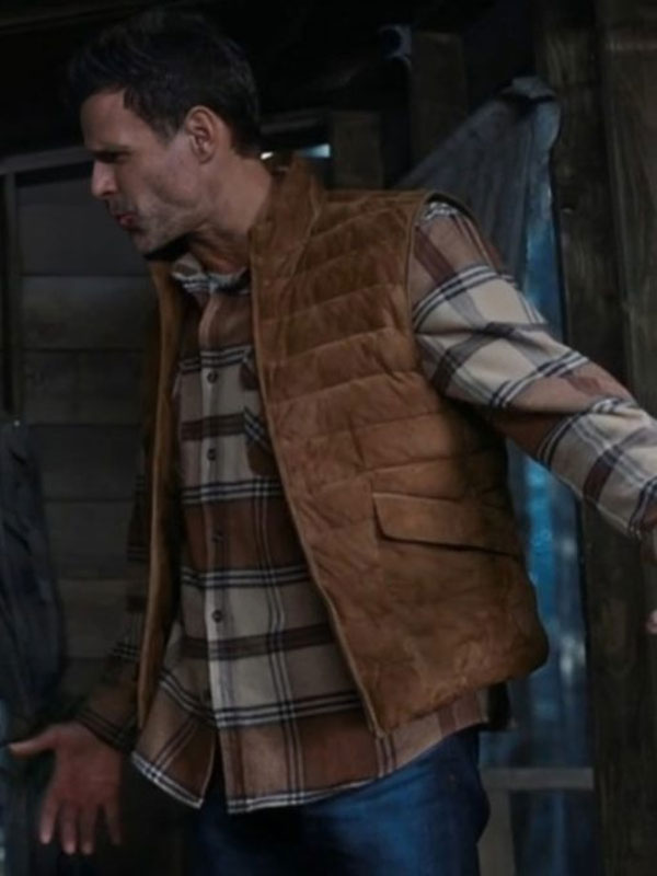 Home Sweet Christmas Cameron Mathison Brown Zipper Vest
