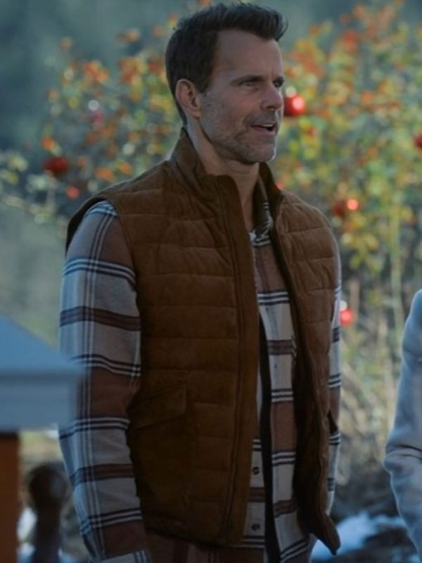 Home Sweet Christmas Cameron Mathison Brown Zipper Vest