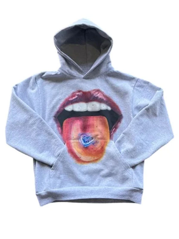 Homesick Grey Fleece Pullover Hoodie