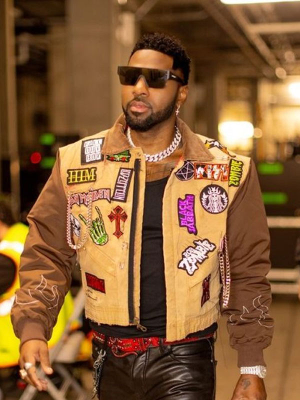 iHeartRadio Jason Derulo Jingle Ball Brown Zipper Jacket