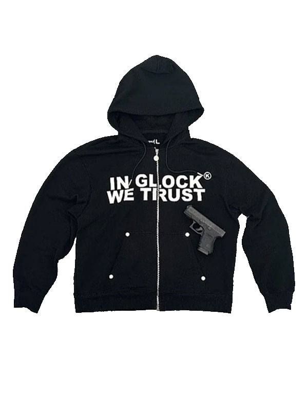In Glock We Trust Black Fleece Zipper Hoodie