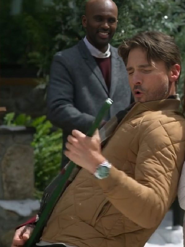 ingle Bell Run 2024 Andrew W. Walker Beige Puffer Jacket