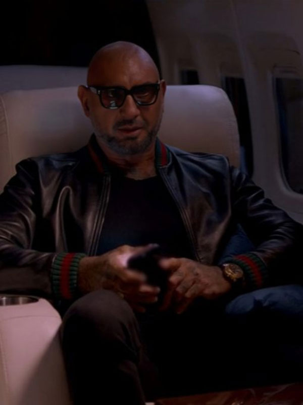 Jack in Time for Christmas Dave Bautista Black Leather Jacket