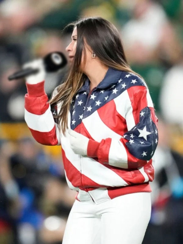 Jessie G American Flag Bomber Zipper Jacket
