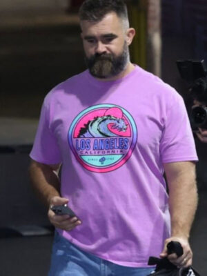 jimmy-kimmel-live-jason-kelce-los-angeles-pink-t-shirt-1
