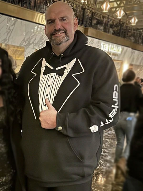 John Fetterman Tuxedo Black Fleece Hoodie