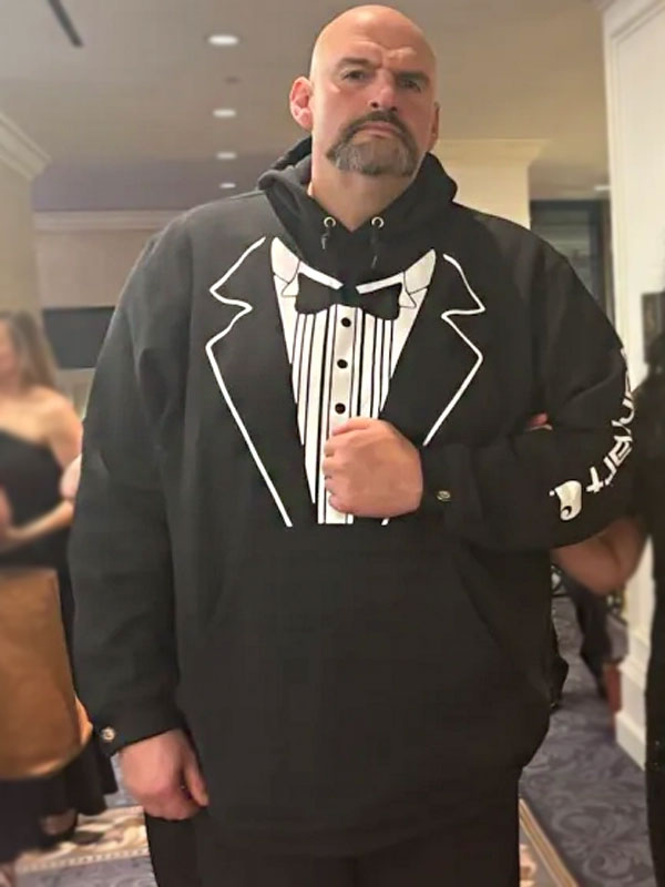 John Fetterman Tuxedo Black Fleece Hoodie