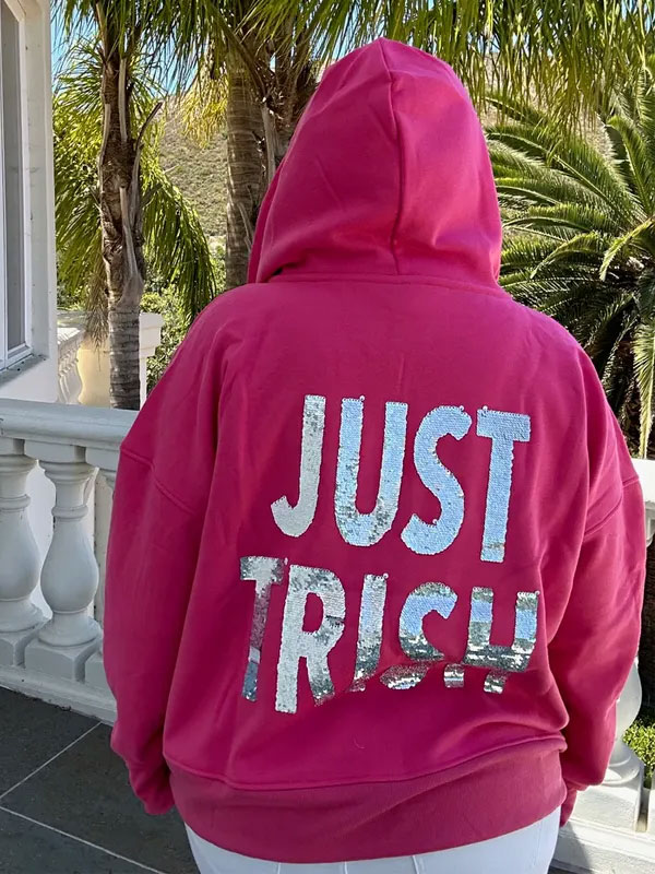 Just Trish Pink Fleece Zipper Hoodie