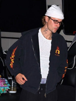 Justin Bieber Balenciaga Burning Unity Black Zipper Hoodie