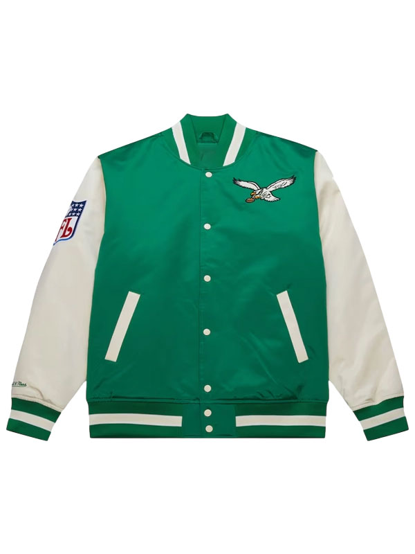 Kelly Green Philadelphia Eagles Primetime Philly Special Green Satin Varsity Jacket