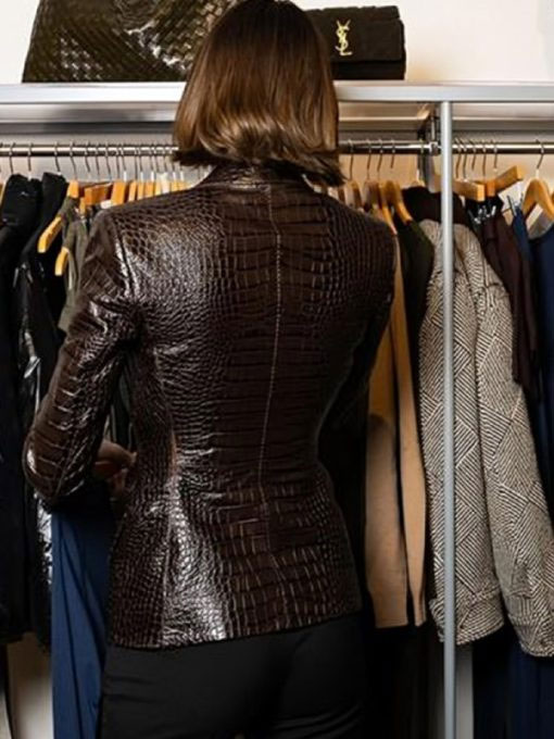 Kendall Jenner FWRD Brown Leather Blazer