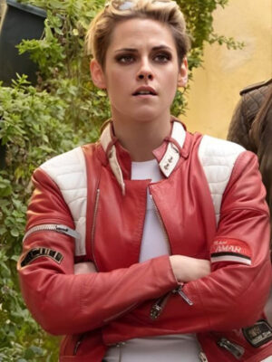 Kristen Stewart Red Motorcycle Leather Jacket