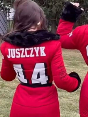 kristin-juszczyk-49ers-red-hooded-snowsuit