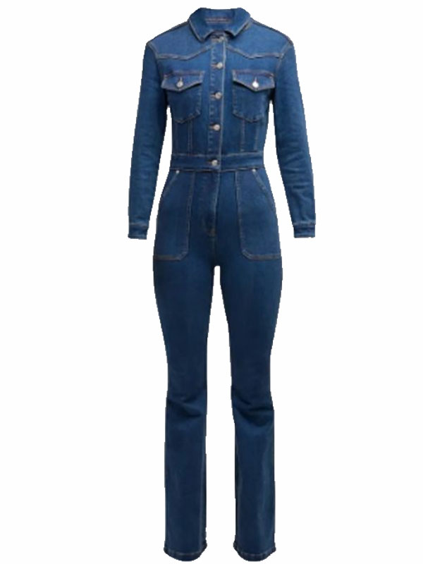 Landman Ali 2024 Larter Blue Denim Jumpsuit