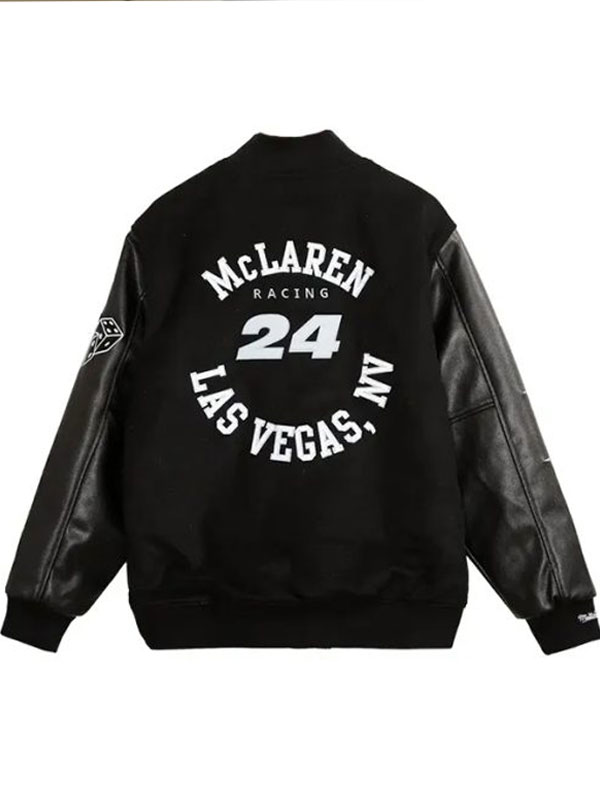 Las Vegas Black Racing Wool Varsity Jacket