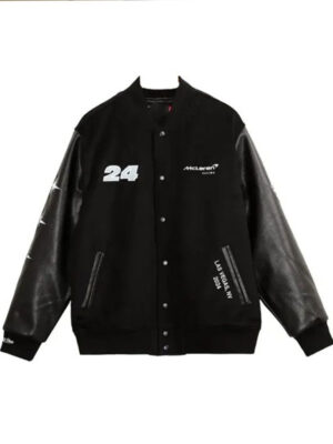 Las Vegas Black Racing Wool Varsity Jacket