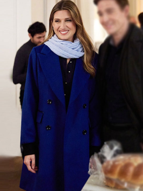 Leah’s Perfect Gift 2024 Emily Arlook Blue Wool Coat