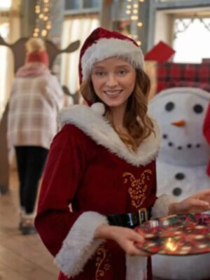 Madeleine Arthur To Have And To Holiday Red Santa Velvet Coat