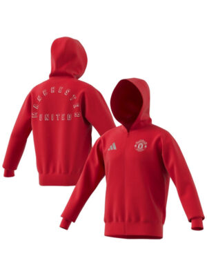 Manchester United Anthem Red Zipper Hoodie