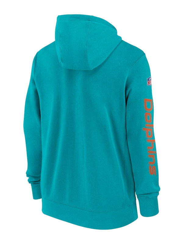 Miami Dolphins Sideline Club Blue Zipper Hoodie