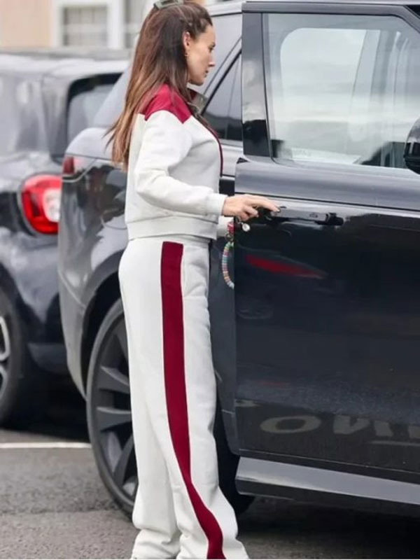 Michelle Keegan White Cotton Tracksuit