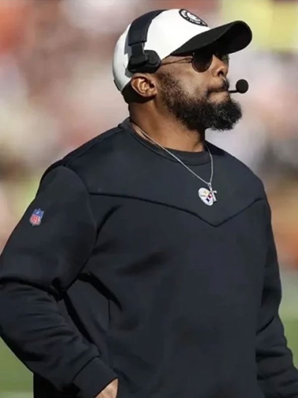 Mike Tomlin Steelers Black Pullover Sweatshirt