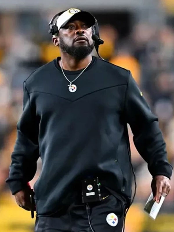 Mike Tomlin Steelers Black Pullover Sweatshirt