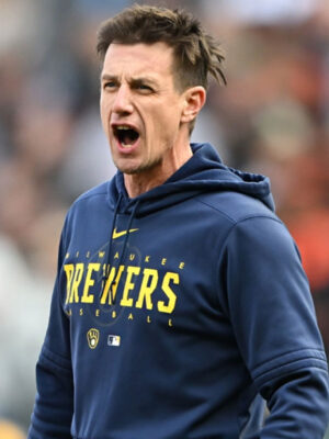 Milwaukee Brewers Craig Counsell Blue Pullover Hoodie