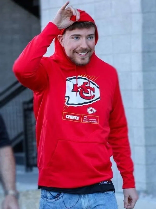 Mr. Beast Chiefs Super Bowl LVIII Red Fleece Hoodie