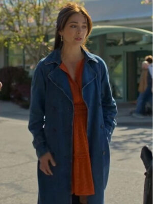 Murder in a Small Town Kristin Kreuk Blue Denim Coat