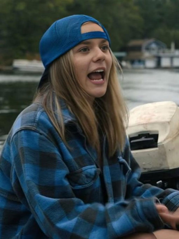My Old Ass 2024 Maisy Stella Blue Plaid Cotton Jacket