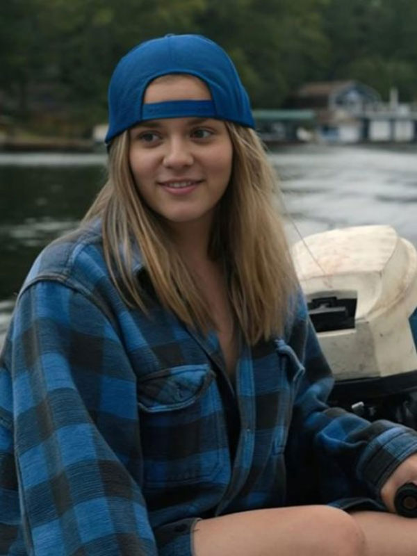My Old Ass 2024 Maisy Stella Blue Plaid Cotton Jacket
