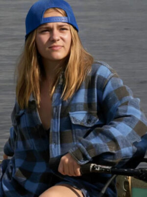 My Old Ass 2024 Maisy Stella Blue Plaid Cotton Jacket