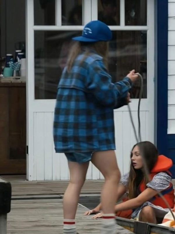 My Old Ass 2024 Maisy Stella Blue Plaid Cotton Jacket