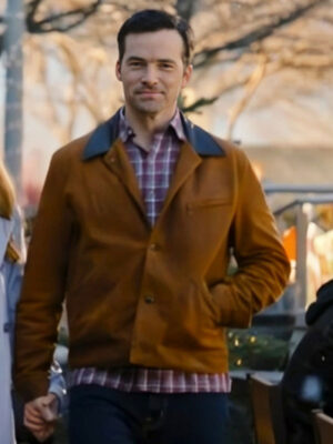 Our Little Secret 2024 Ian Harding Brown Cotton Jacket