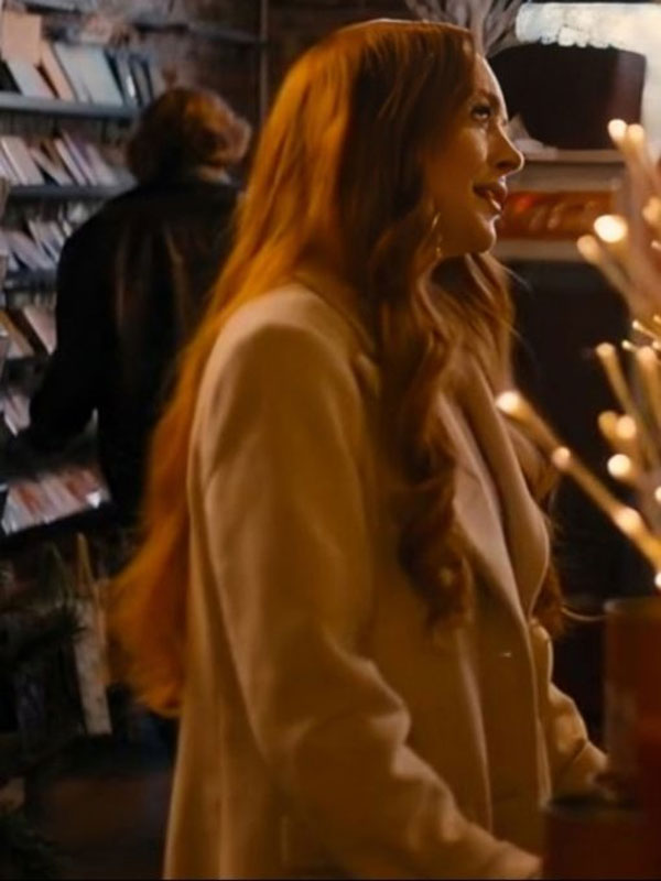 Our Little Secret 2024 Lindsay Lohan White Wool Coat