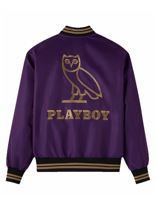OVO Playboy Letterman Satin Varsity Jacket