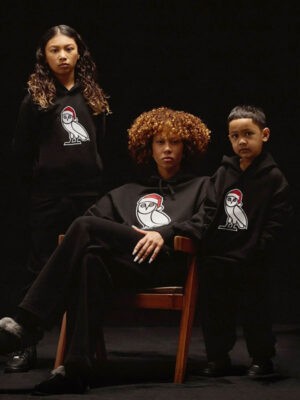OVO Santa Icon Black Fleece Pullover Hoodie