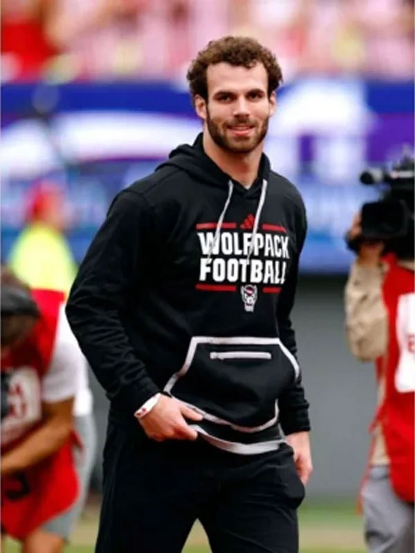 Payton Wilson NC State Wolfpack Football Black Pullover Hoodie